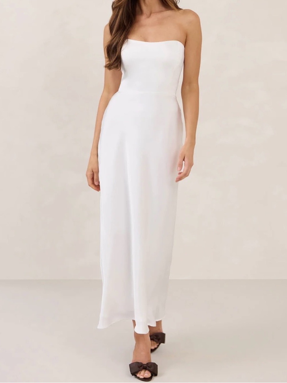 Park & Fifth Brodie Strapless White Midi Dress